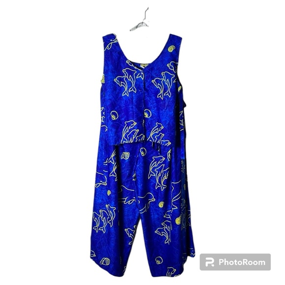 Rima beachwear 2-pc dolphin print pants and top set size large - Picture 1 of 16